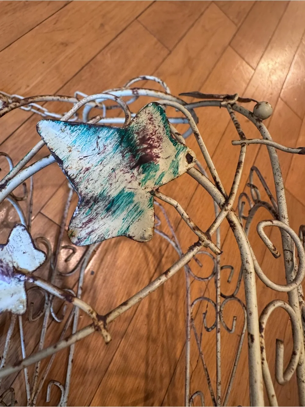 Rustic Metal Hanging Birdcage Plant Holder with Bird Ivy Decor Boho Cottagecore